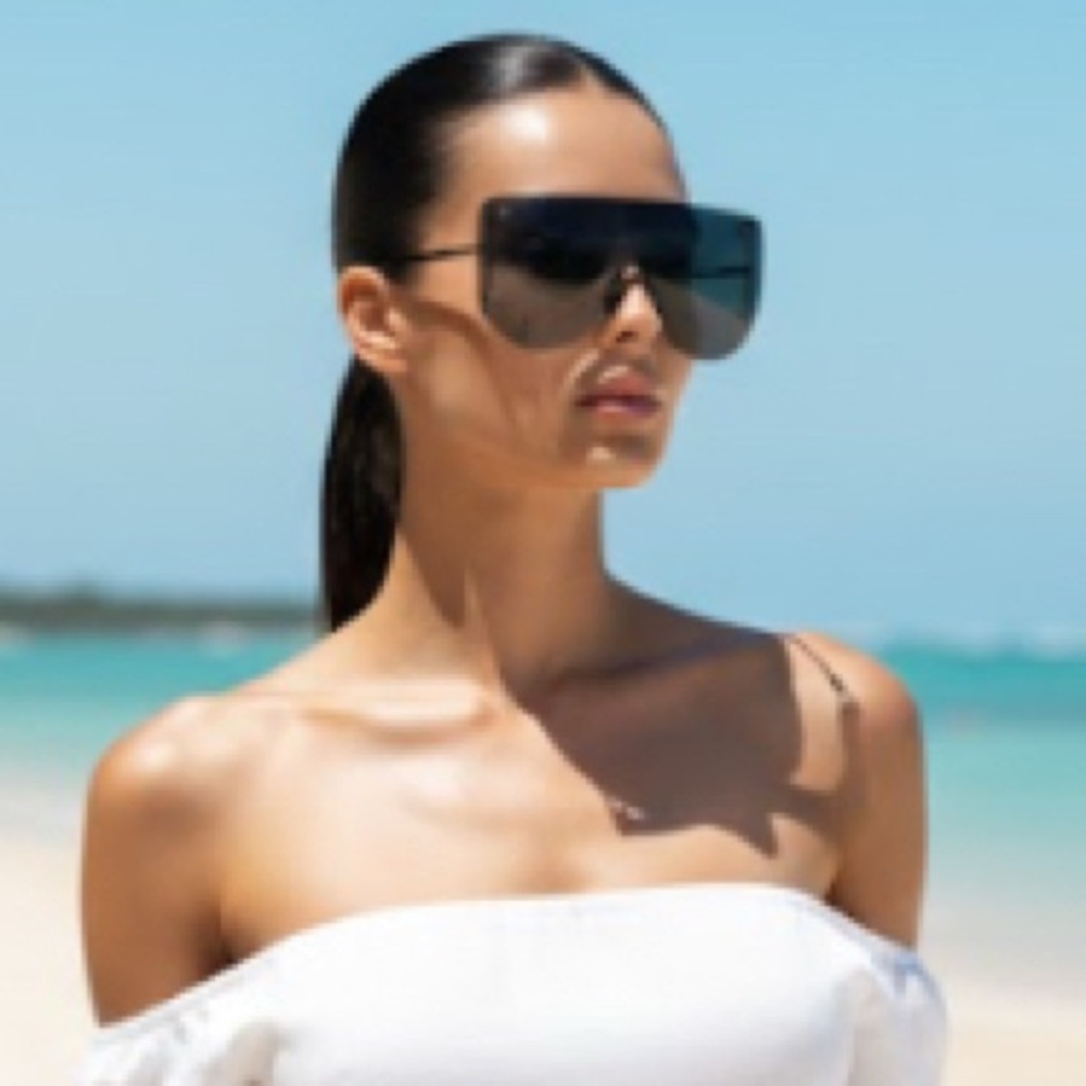 CAKE unisex black shield sunglasses